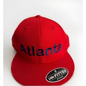 Lid's Atlanta‎ Men's Red 8" SnapBack Hat Baseball Cap Streetwear